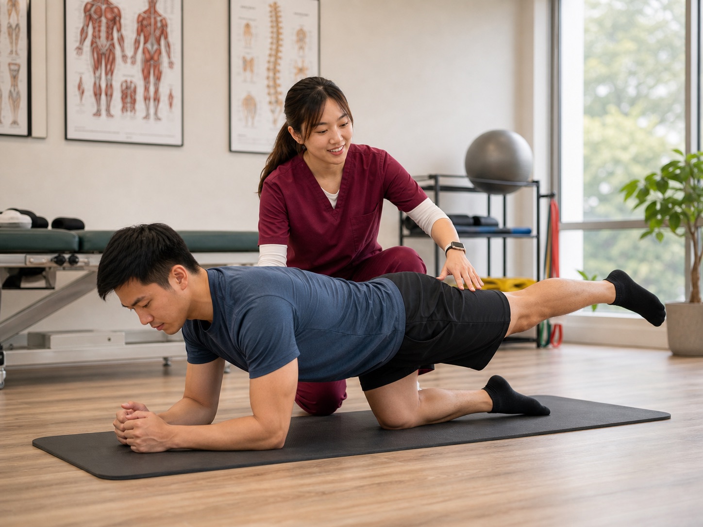 Guided rehabilitation exercise support at One Spine after assessment