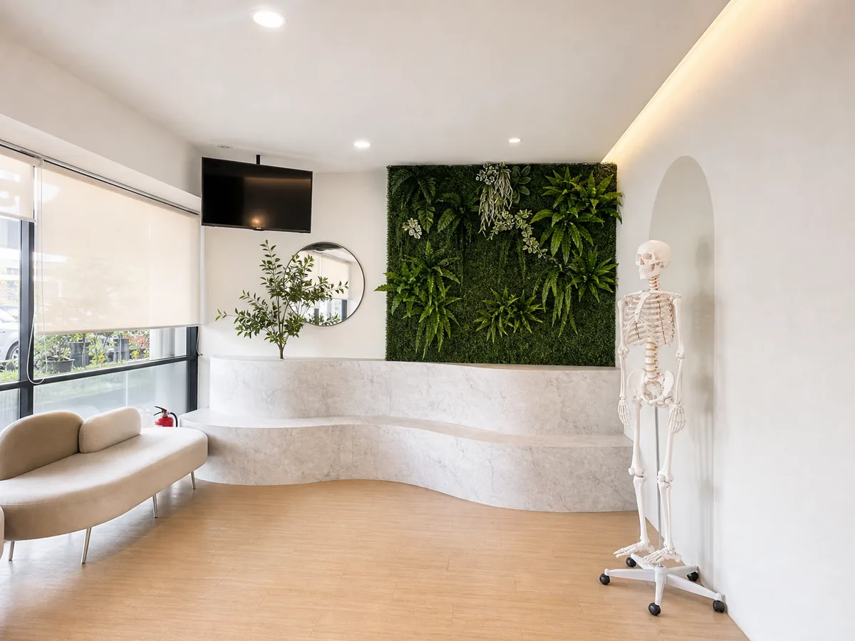 Home 17 Warm and modern One Spine Chiropractic and Physiotherapy clinic interior in TTDI