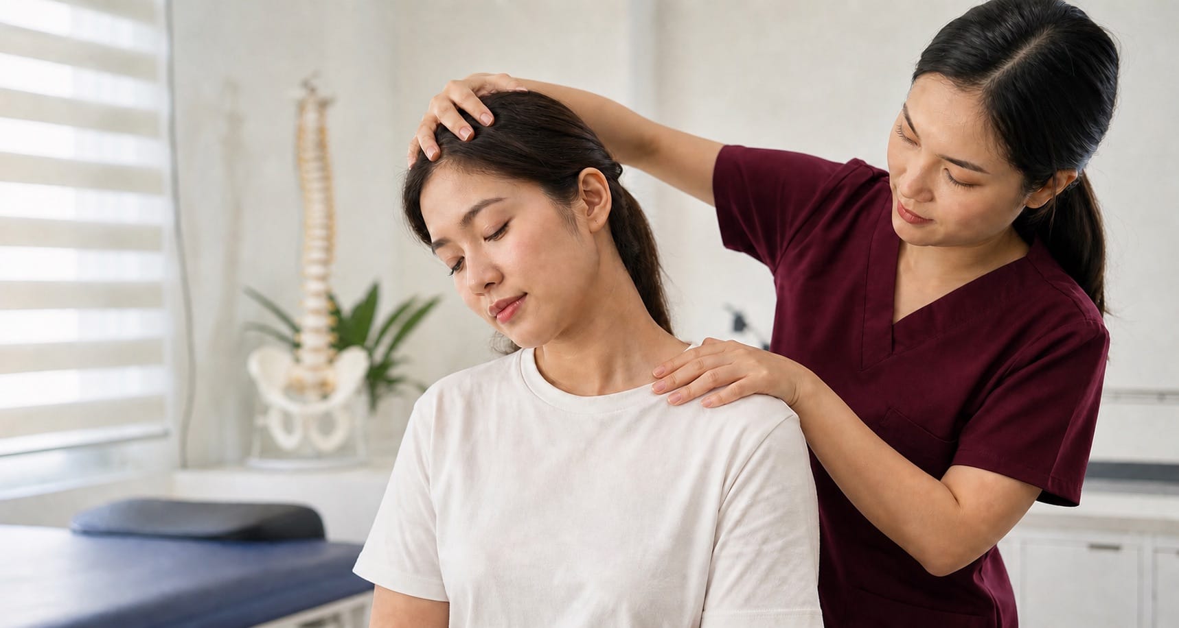 Why Does My Spine Crack During an Adjustment? Is It Safe? 2 One Spine clinician explaining first visit assessment and chiropractic care options in TTDI